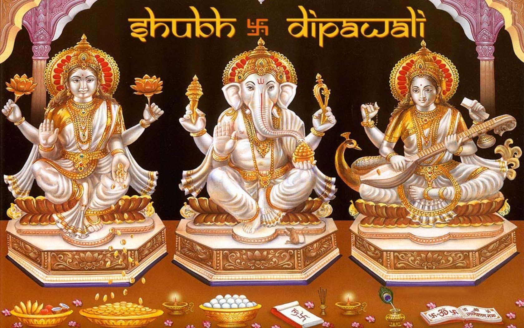 1680x1050 Lord Ganesha Gold Color 4k Uhd Wallpaper For Mobile Phones Tablet And Lapx1200, Wallpaper13.com, Desktop