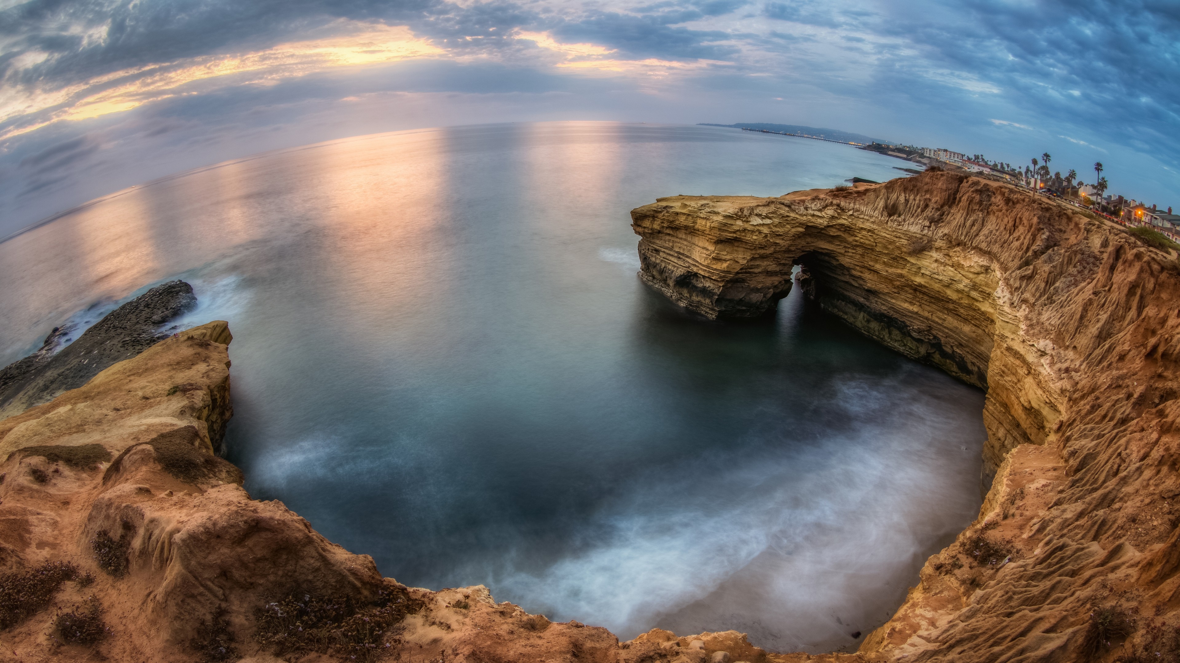 3840x2160 Wallpaper San Diego, 4k, HD wallpaper, sunset, sunrise, cliffs, sea, ocean, water, sky, clouds, Nature, Desktop