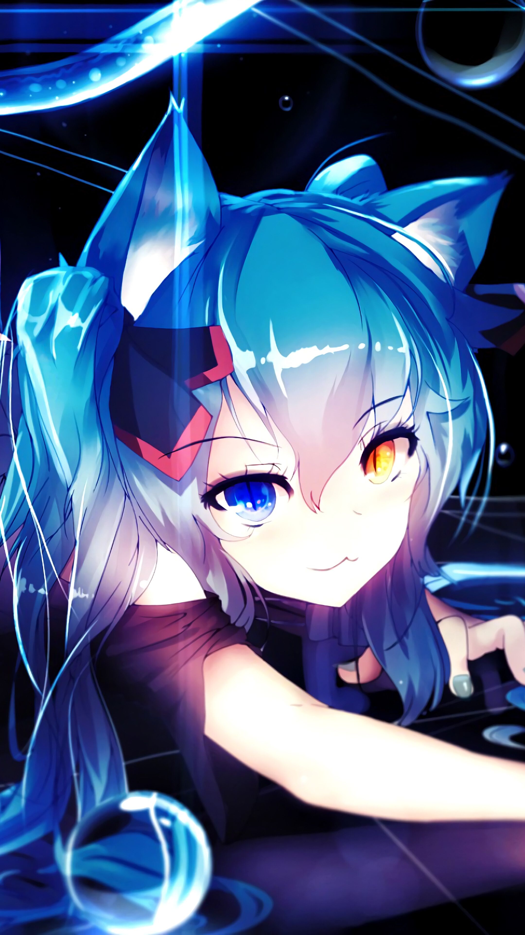 2160x3840 Anime, Neko Girl, Heterochromia, 4K phone HD Wallpaper, Image, Background, Photo and Picture, Phone