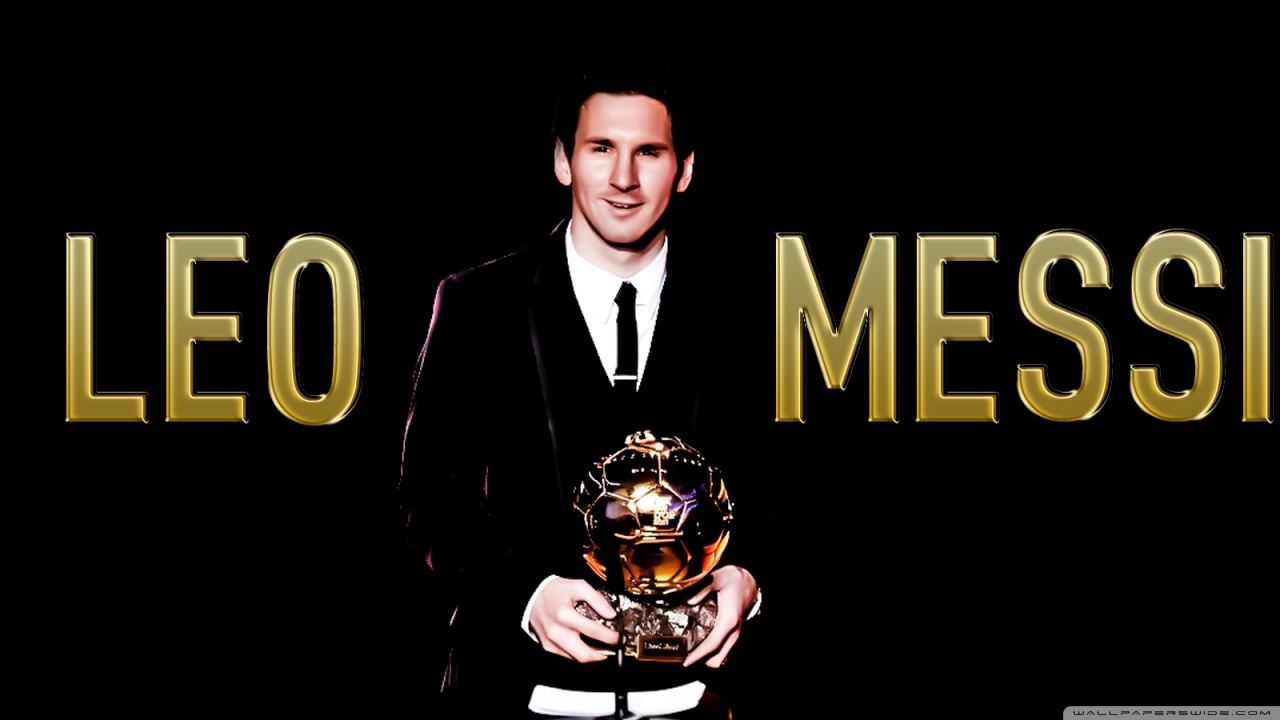 1280x720 Messi with the Ballon d'or. Ultra HD Desktop Background Wallpaper for 4K UHD TV, Multi Display, Dual Monitor, Tablet, Desktop