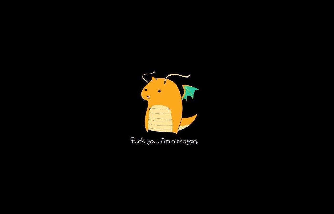 1400x900 pokemon dragonite black background  wallpaper High Quality, Desktop