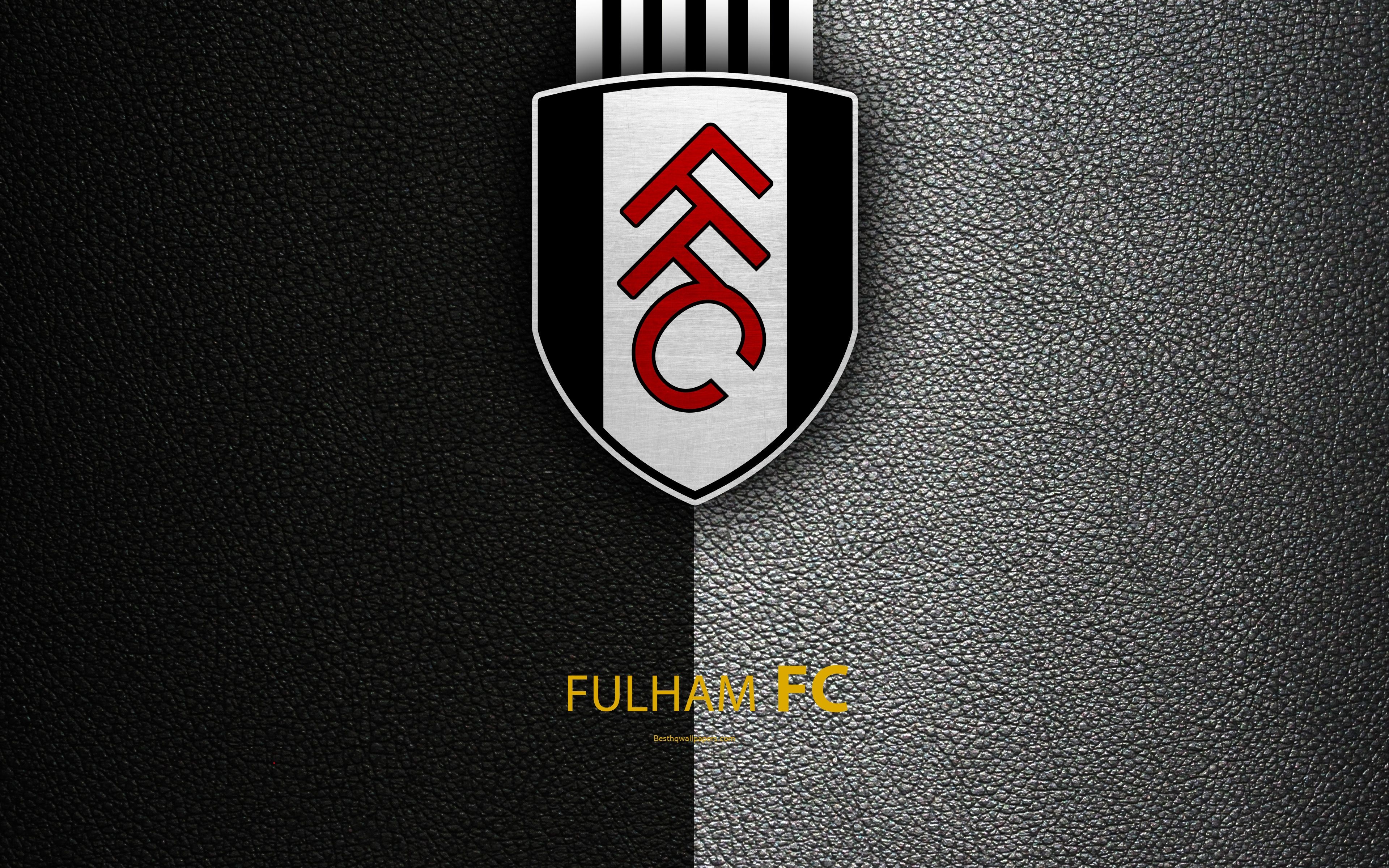 3840x2400 Download wallpaper Fulham FC, 4K, English football club, logo, Desktop