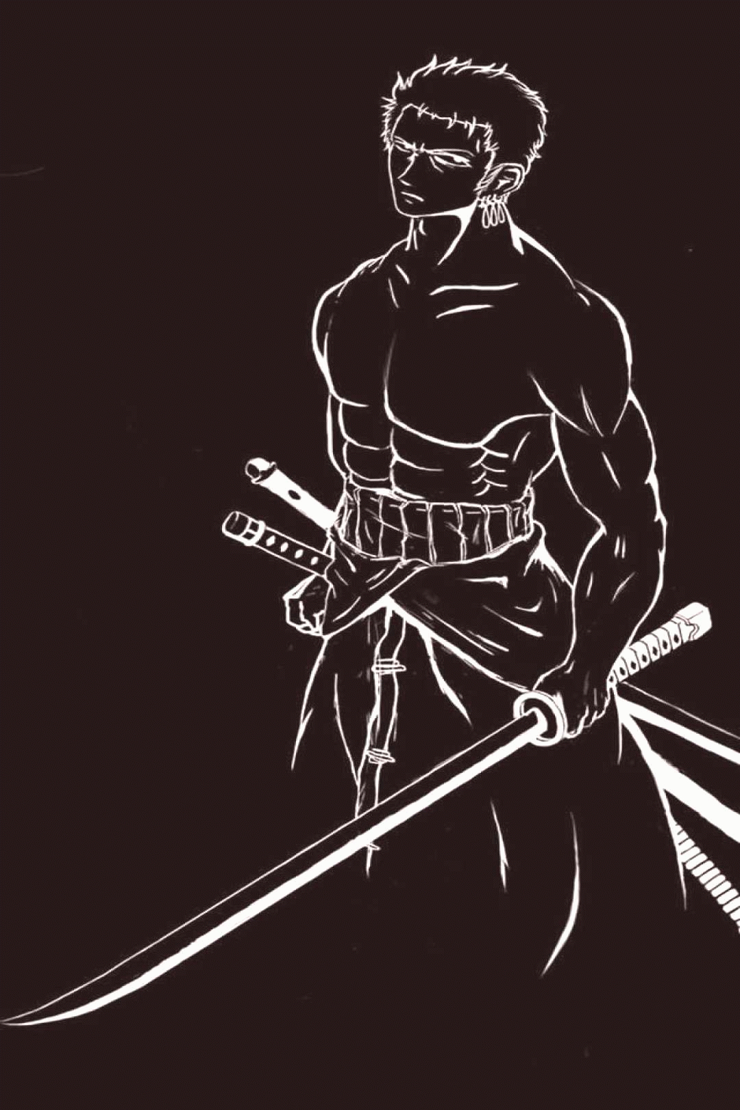 1080x1620 Zoro Wallpaper Black And White 2022, Phone