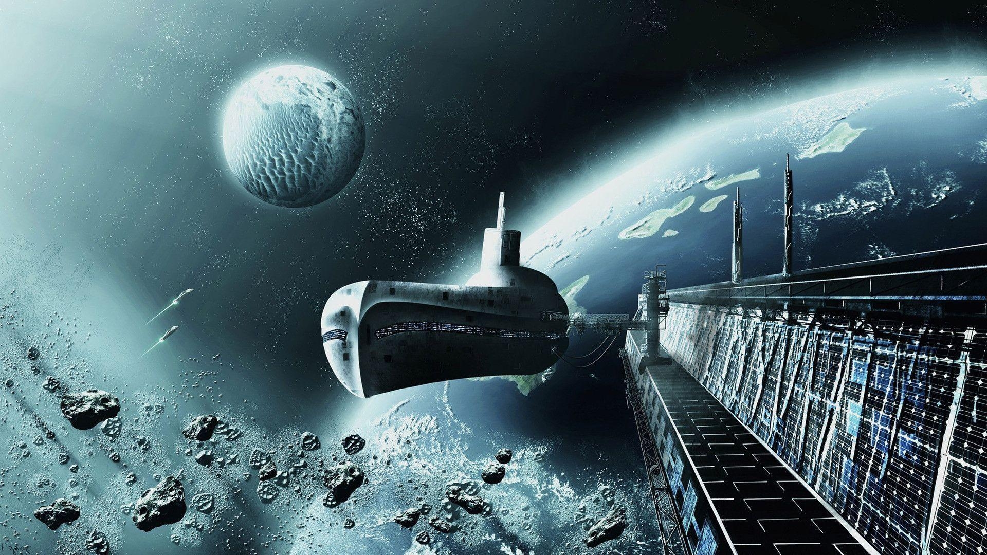 1920x1080 Submarine like spaceship wallpaper Wide HD Wallpaper, Desktop