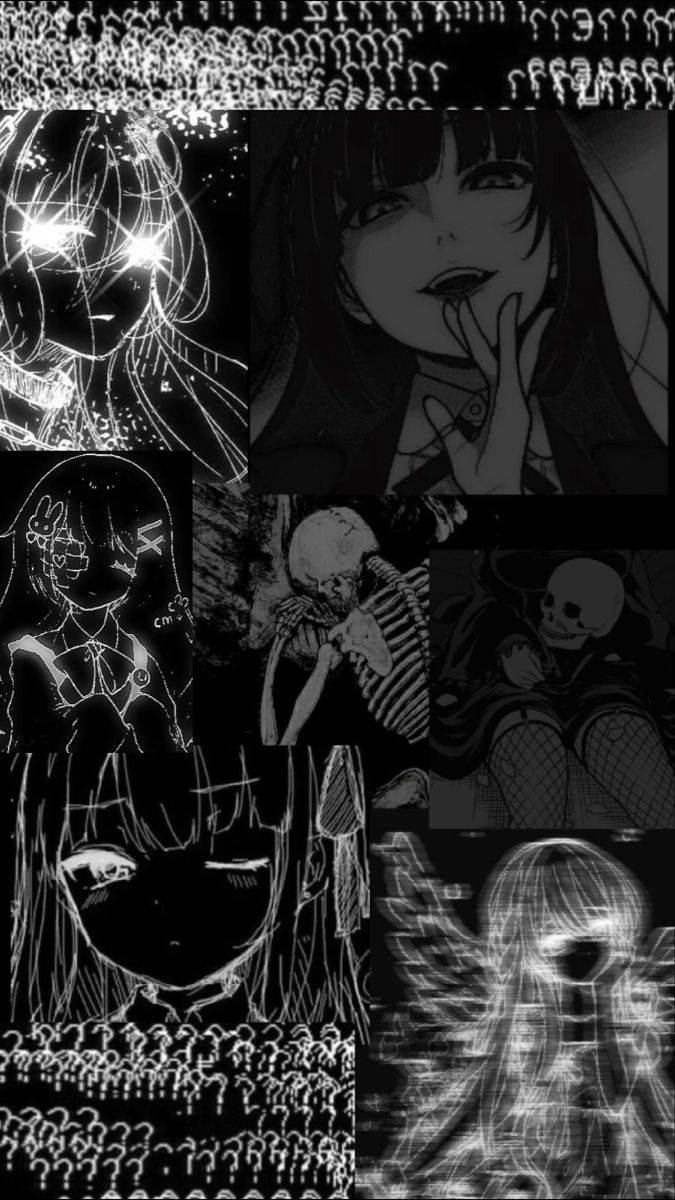 680x1200 Download Black Aesthetic Anime Scary, Phone