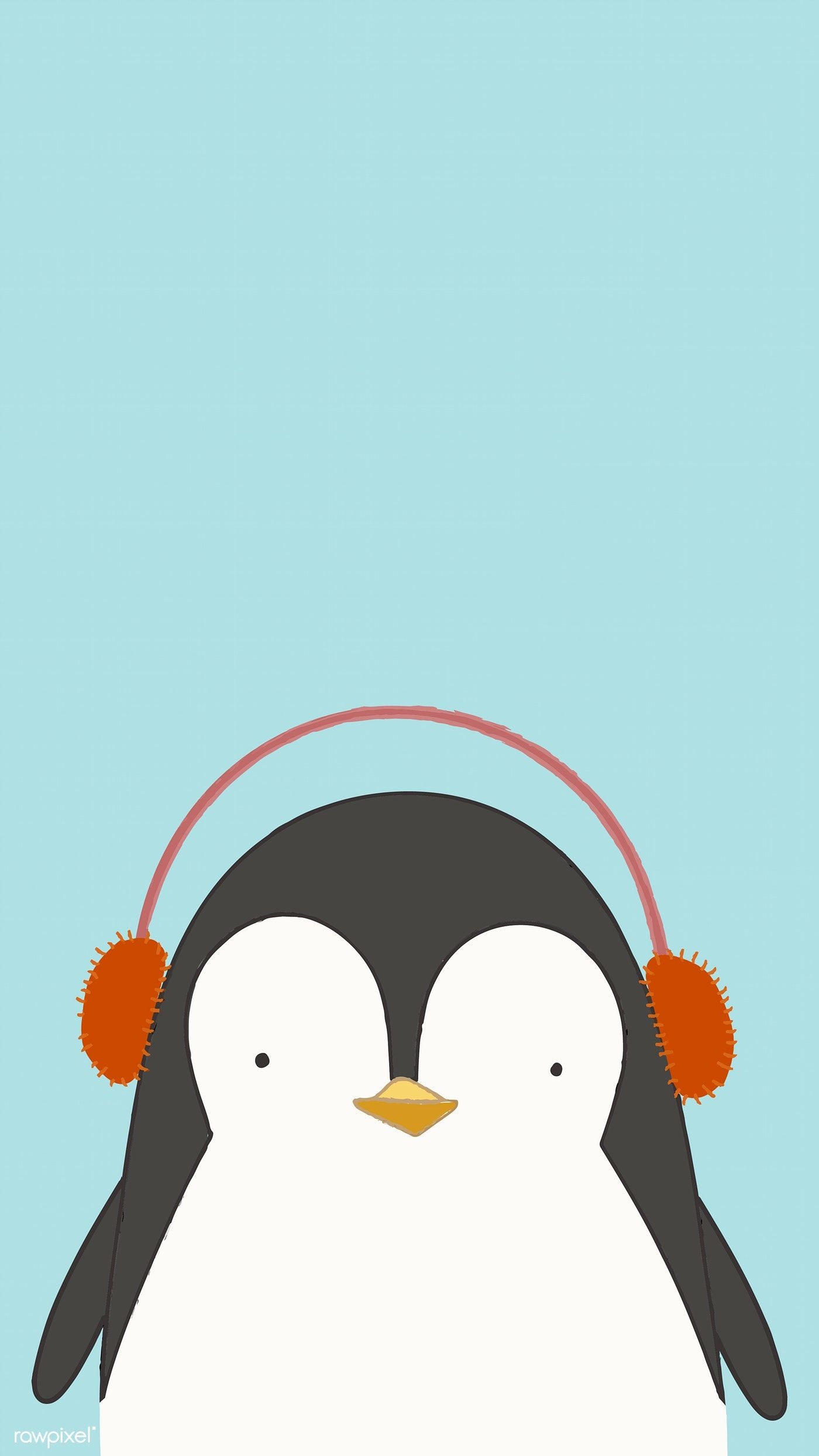 1400x2490 Cute penguin listening to music mobile phone wallpaper vector. free image / marinemynt. Cute penguins, Penguins, Phone wallpaper design, Phone