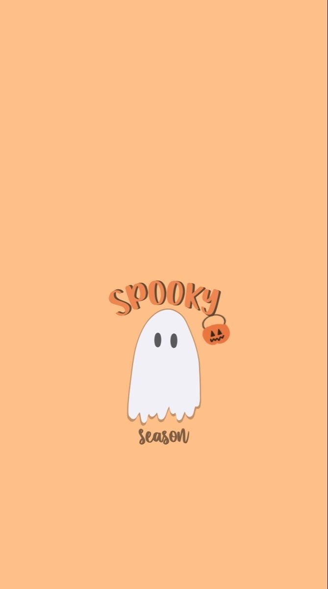 670x1200 Cute Ghost Halloween Background, Phone