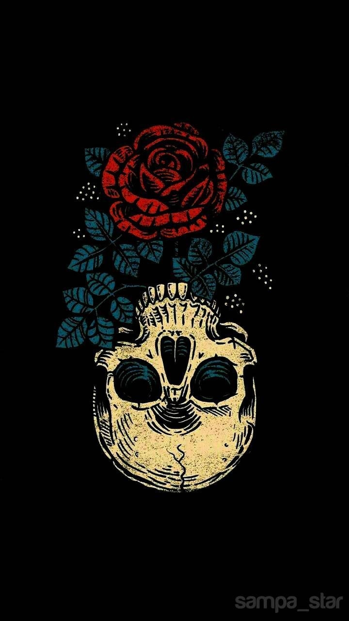 720x1280 Download Skull and Rose Wallpaper by sampa_star now. Browse millions of popular sk. Skull wallpaper, Skull wallpaper iphone, Witch wallpaper, Phone