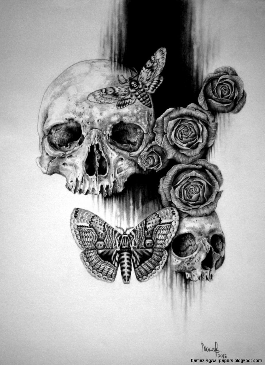 930x1270 Rose And Skull Drawing Tumblr, Phone