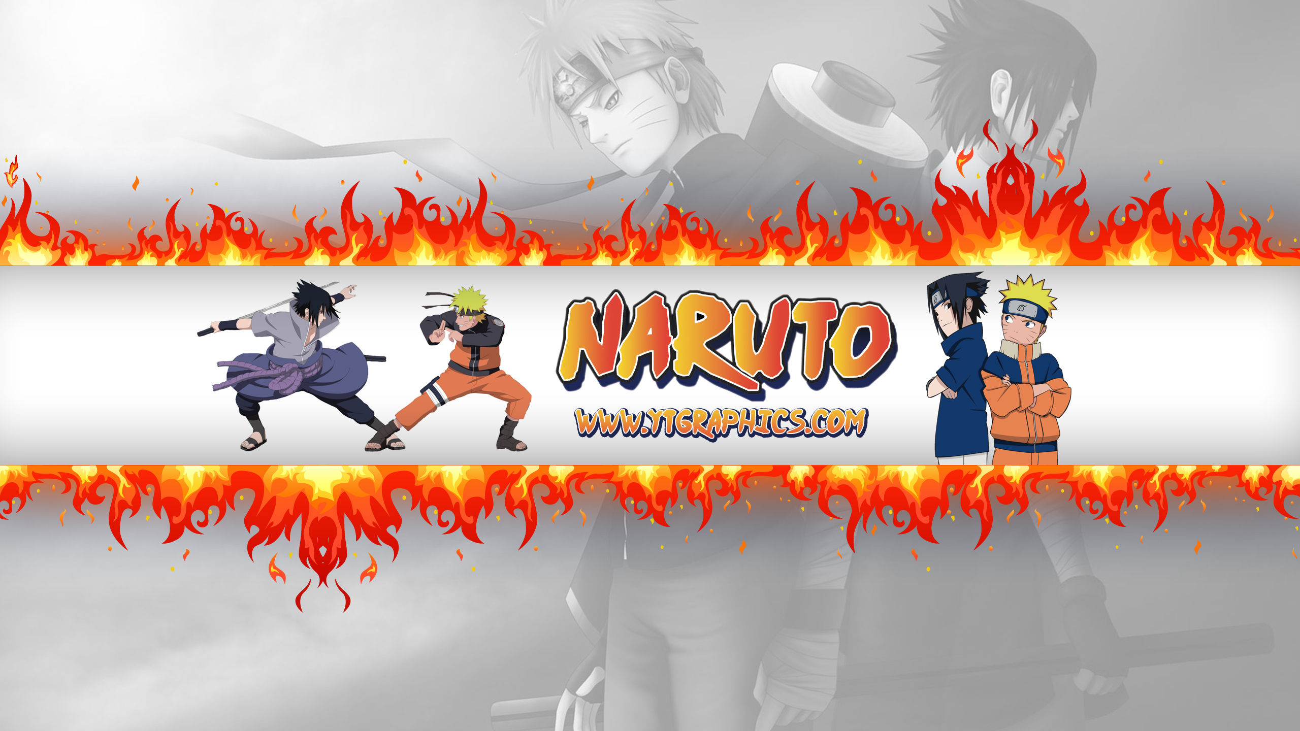 2560x1440 Naruto & Sasuke YouTube Channel Art Banner, Desktop