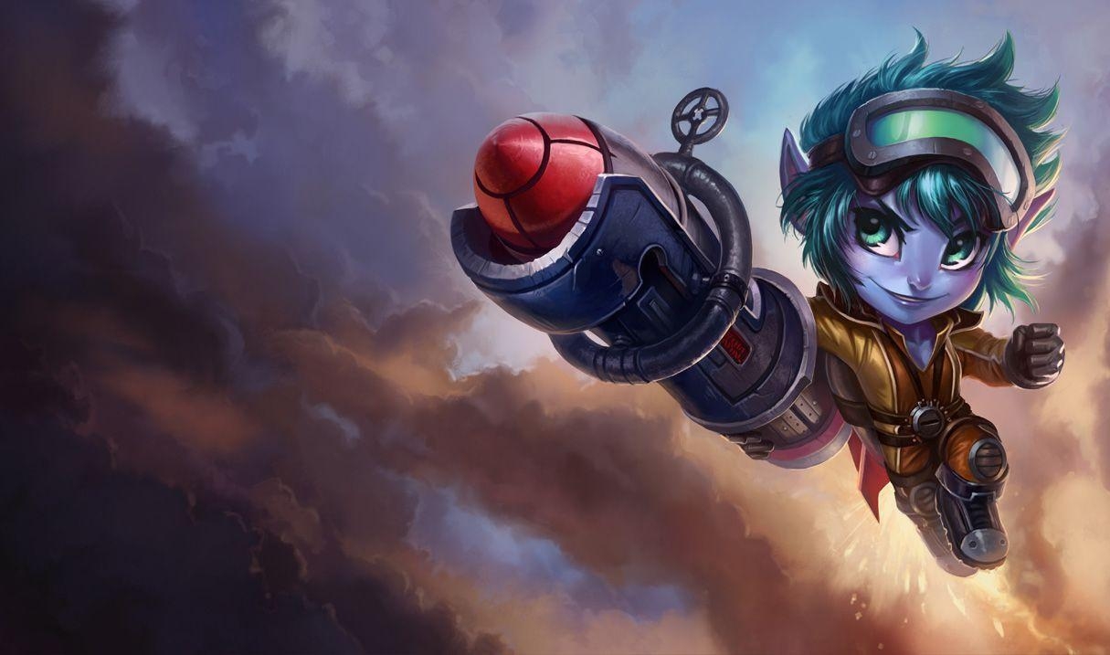 1220x720 Rocketeer Tristana Skin of Legends Wallpaper, Desktop