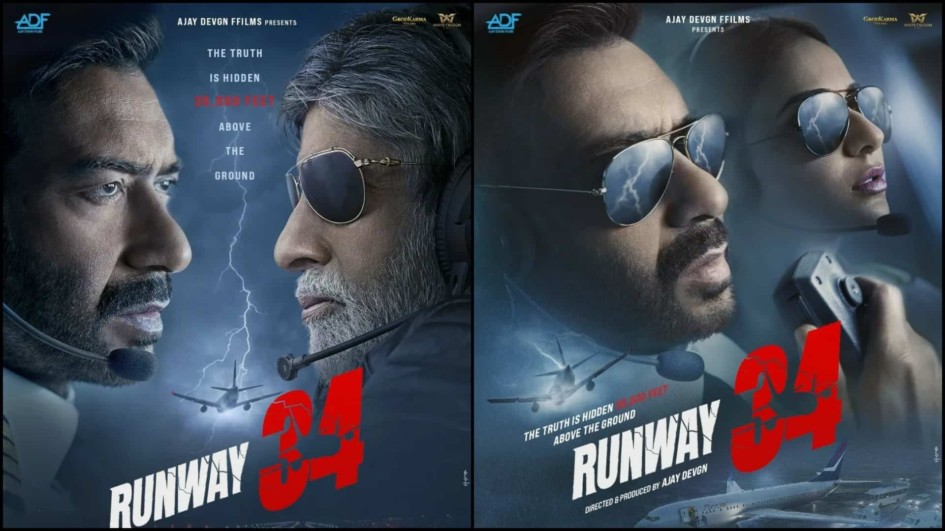 1920x1080 Runway 34 new posters: Ajay Devgn, Amitabh Bachchan, Rakul Preet Singh brace for impact, Desktop