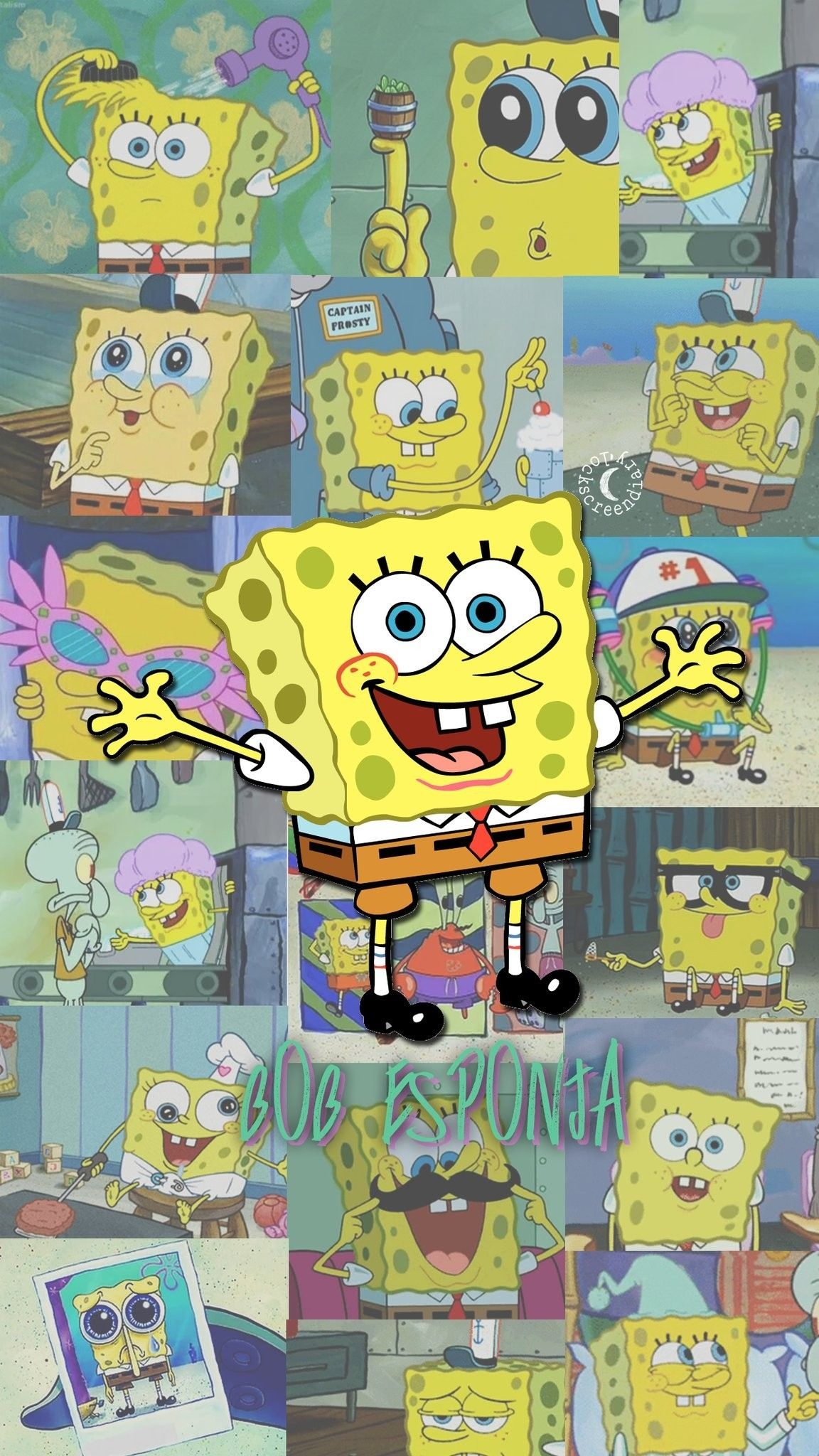 1160x2050 Spongebob Collage Wallpaper, Phone