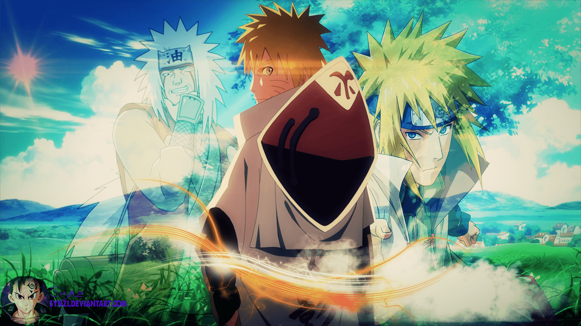 1920x1080 Naruto, Jiraiya and Minato, Desktop