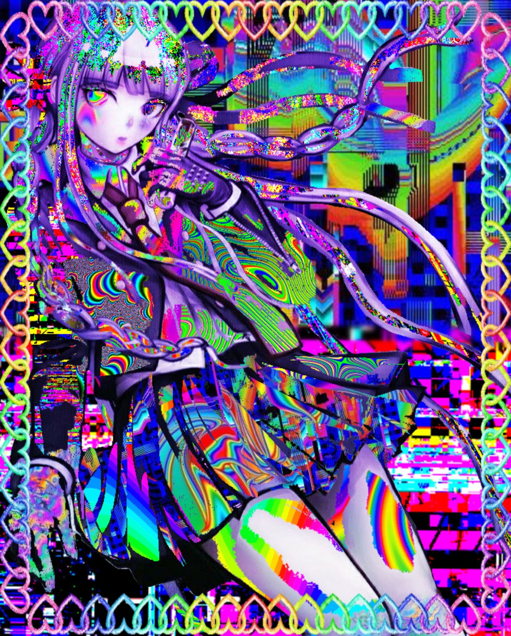 1650x2050 Danganronpaglitchcore. Anime canvas, Anime scenery wallpaper, Glitchcore wallpaper, Phone