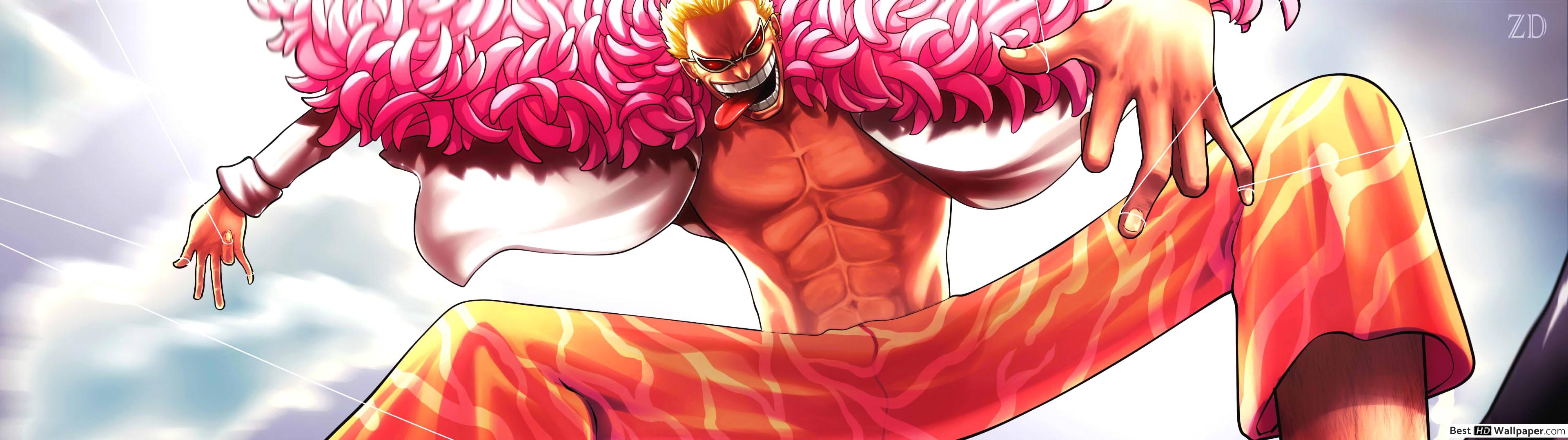 3840x1080 One Piece Doflamingo, Warlord HD wallpaper download, Dual Screen