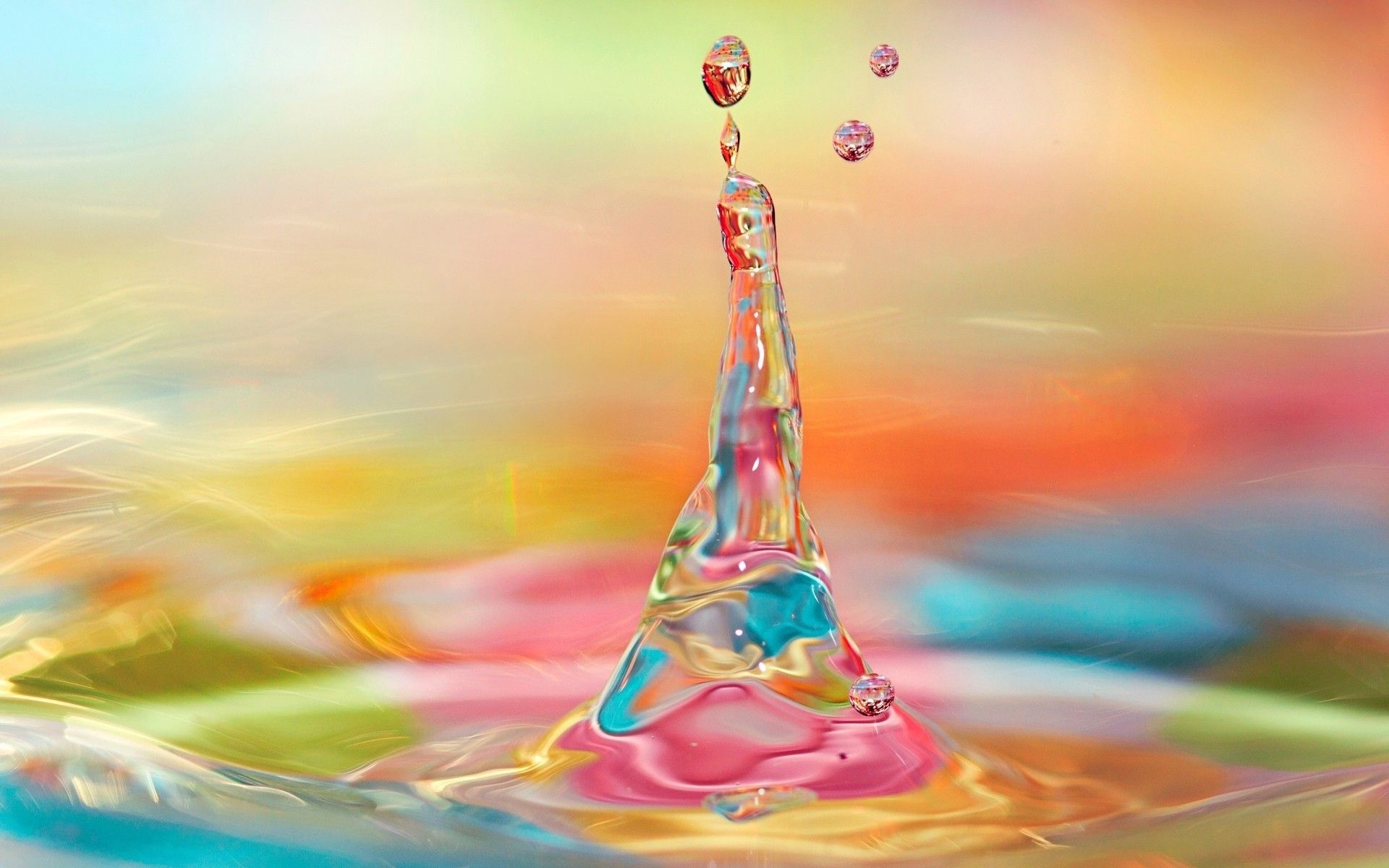 1920x1200 3D Colorful Water Drop Splash Wallpaper Download Windows Apple, Desktop