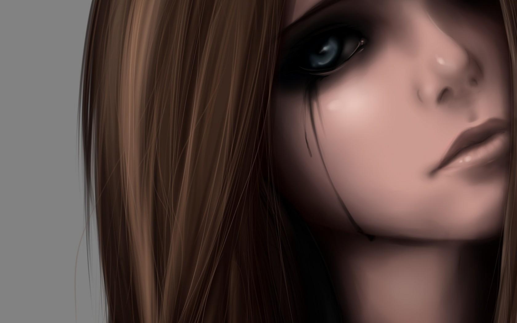 1680x1050 Girl crying art wallpaperx1050, Desktop