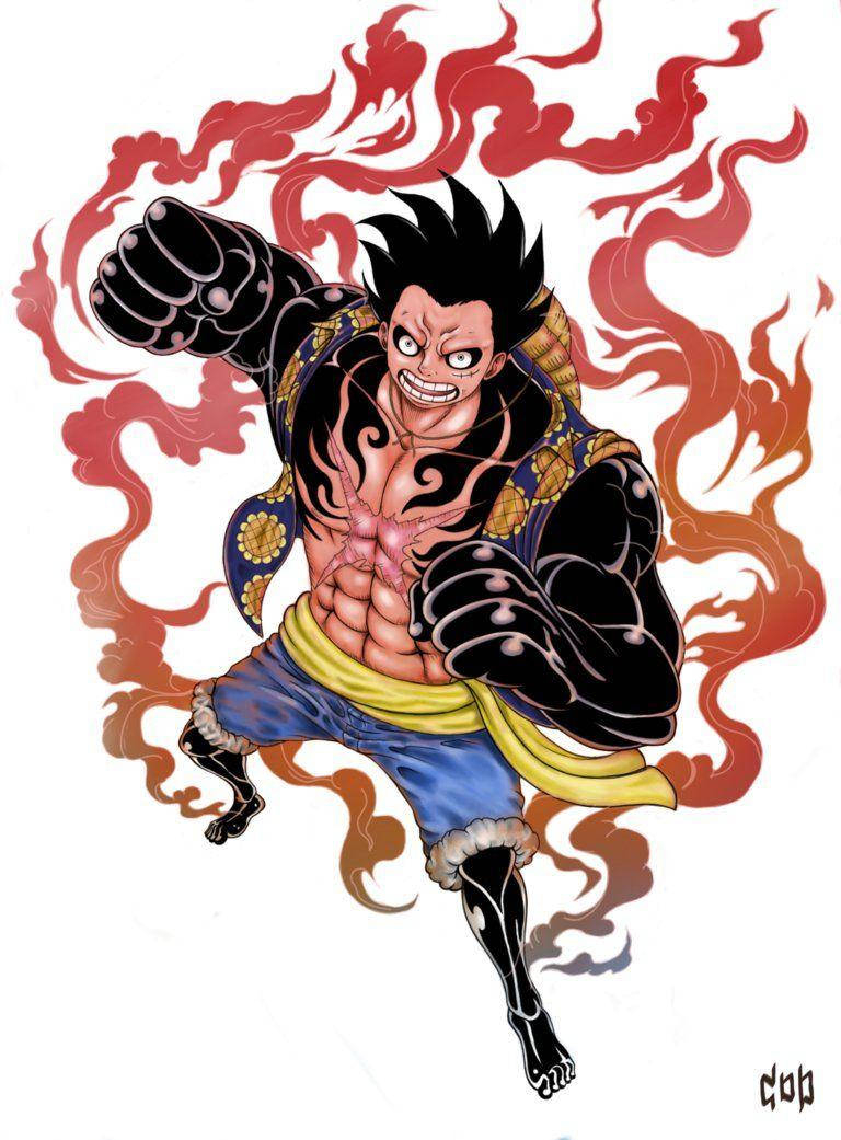 770x1050 Download Luffy Gear 4 Flaming Body Wallpaper, Phone