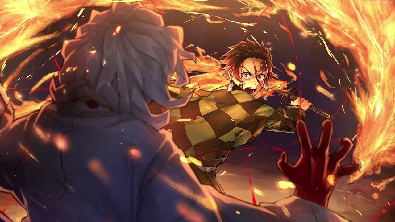 1280x720 Anime Wallpaper PC and Mobile. Tanjiro VS Rui Slayer. David Live Wallpaper, Desktop