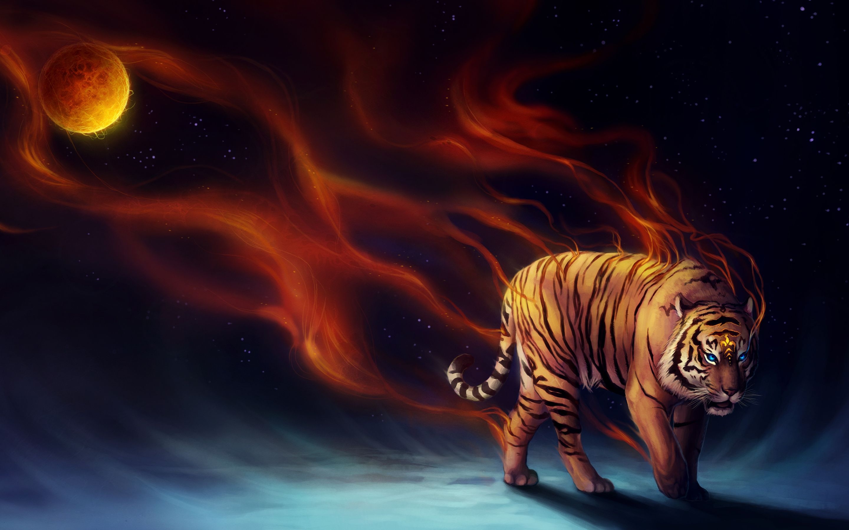 2880x1800 Powerful Tiger Background HD. WindowsDesktopBackground.com. Abstract wallpaper, Art, Painting wallpaper, Desktop