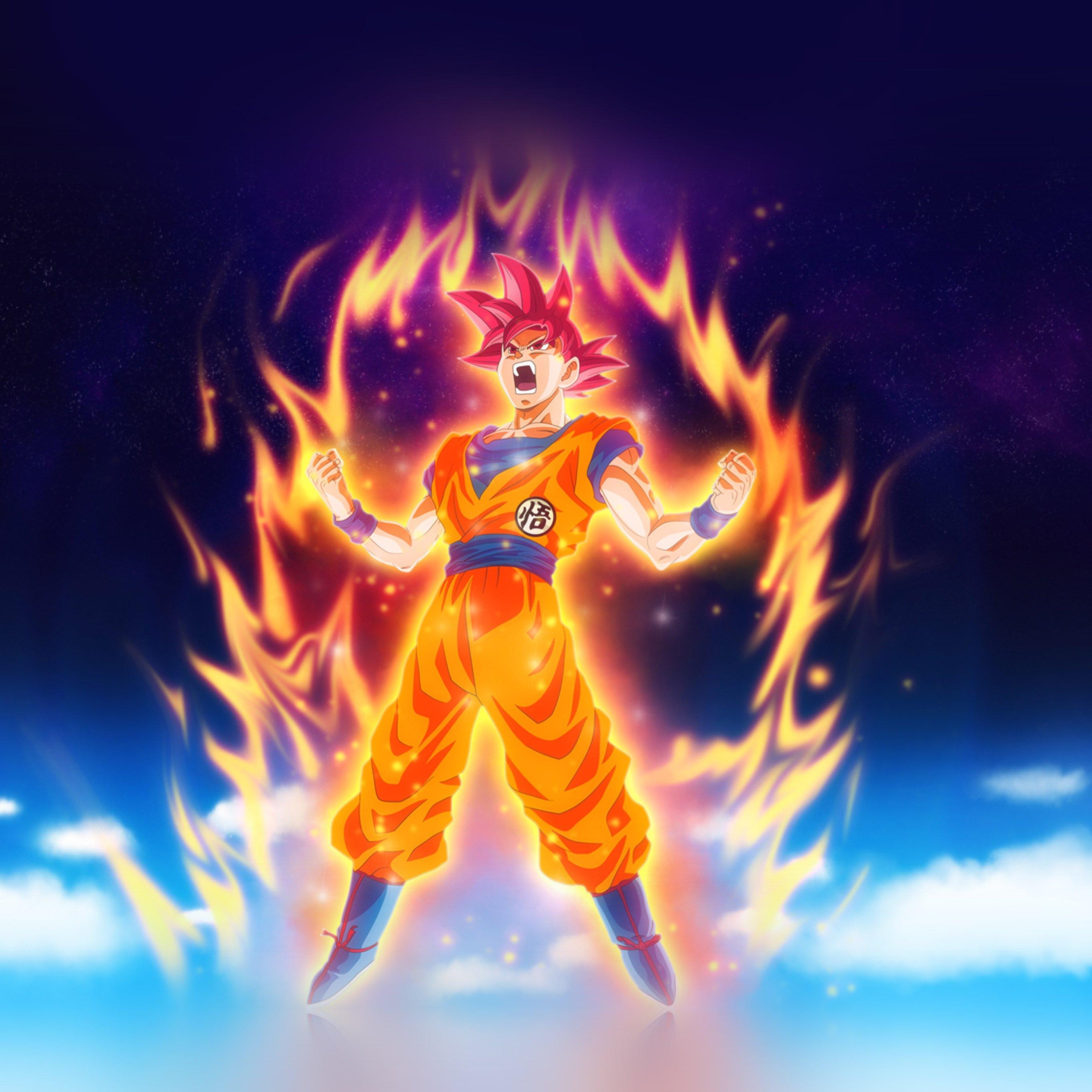 2740x2740 Dragon Ball Fire Art Illustration Hero Anime Wallpaper, Phone