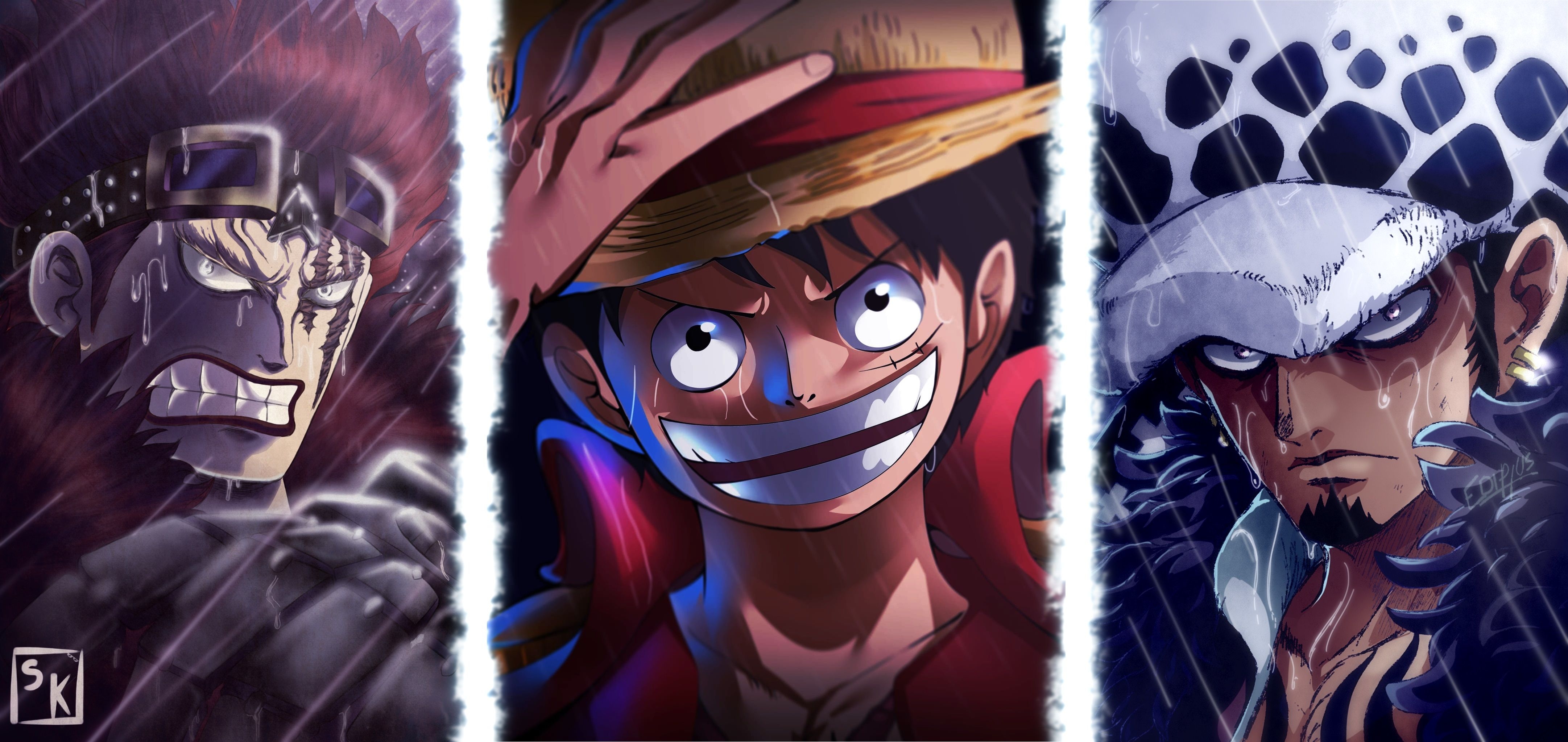 4330x2050 Eustass Kid Monkey D Luffy Trafalgar Law Wallpaper:, Dual Screen