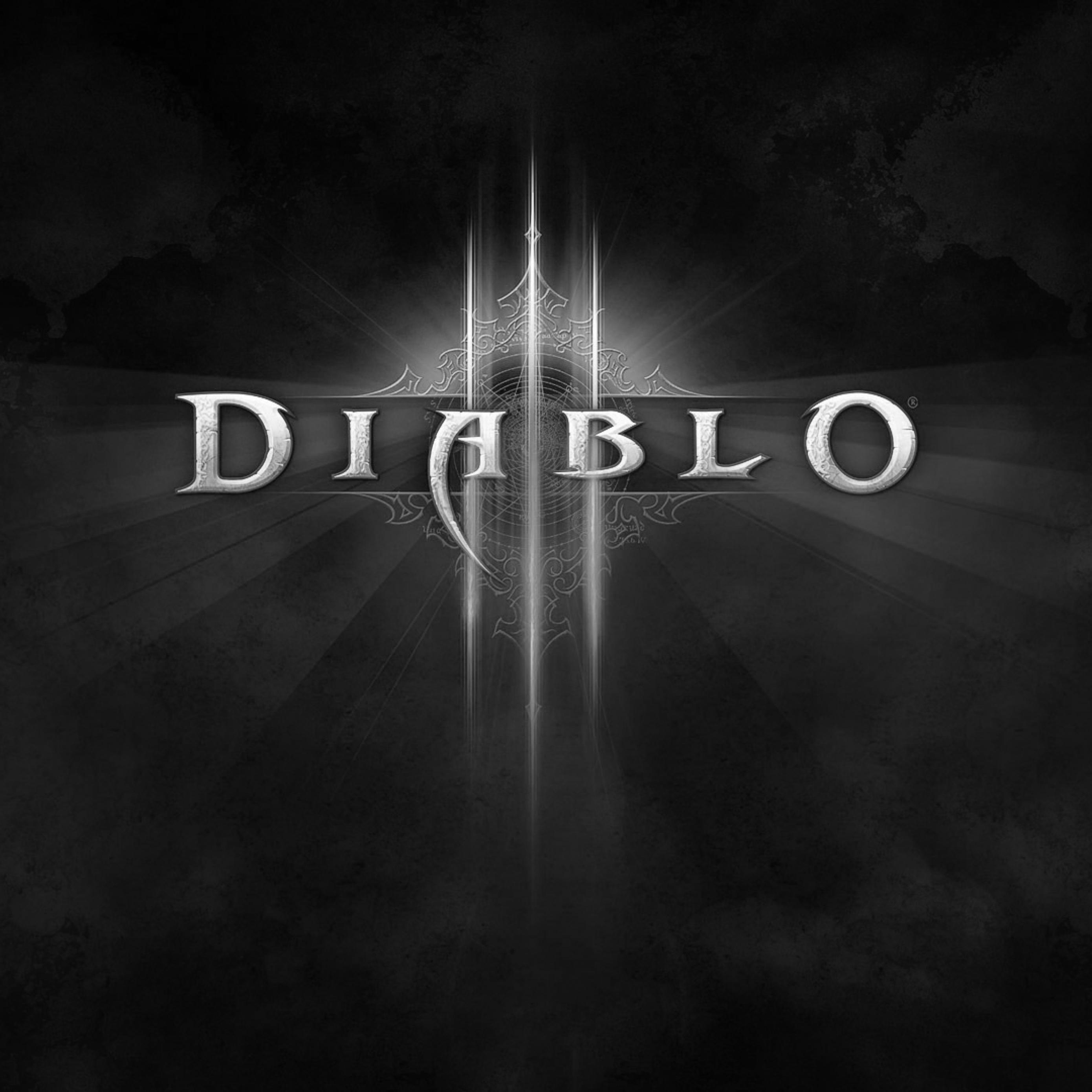 2780x2780 Download Diablo, Name, Black And White Apple iPad Air wallpaper, Phone