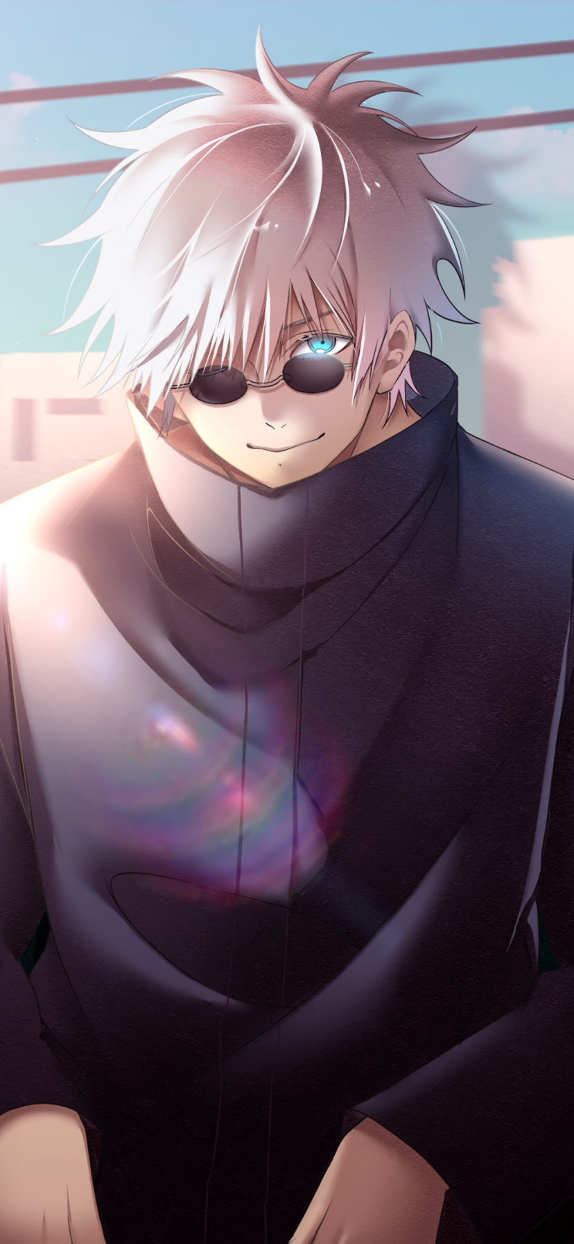 830x1800 Wallpaper / Anime Jujutsu Kaisen Phone Wallpaper, White Hair, Satoru Gojo, School Uniform,  free download, Phone