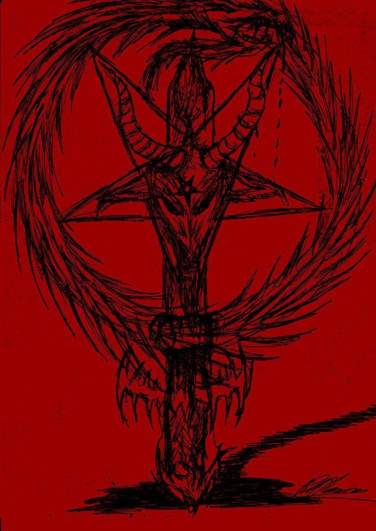 760x1070 Sigil of Baphomet Pen Sketch, Phone