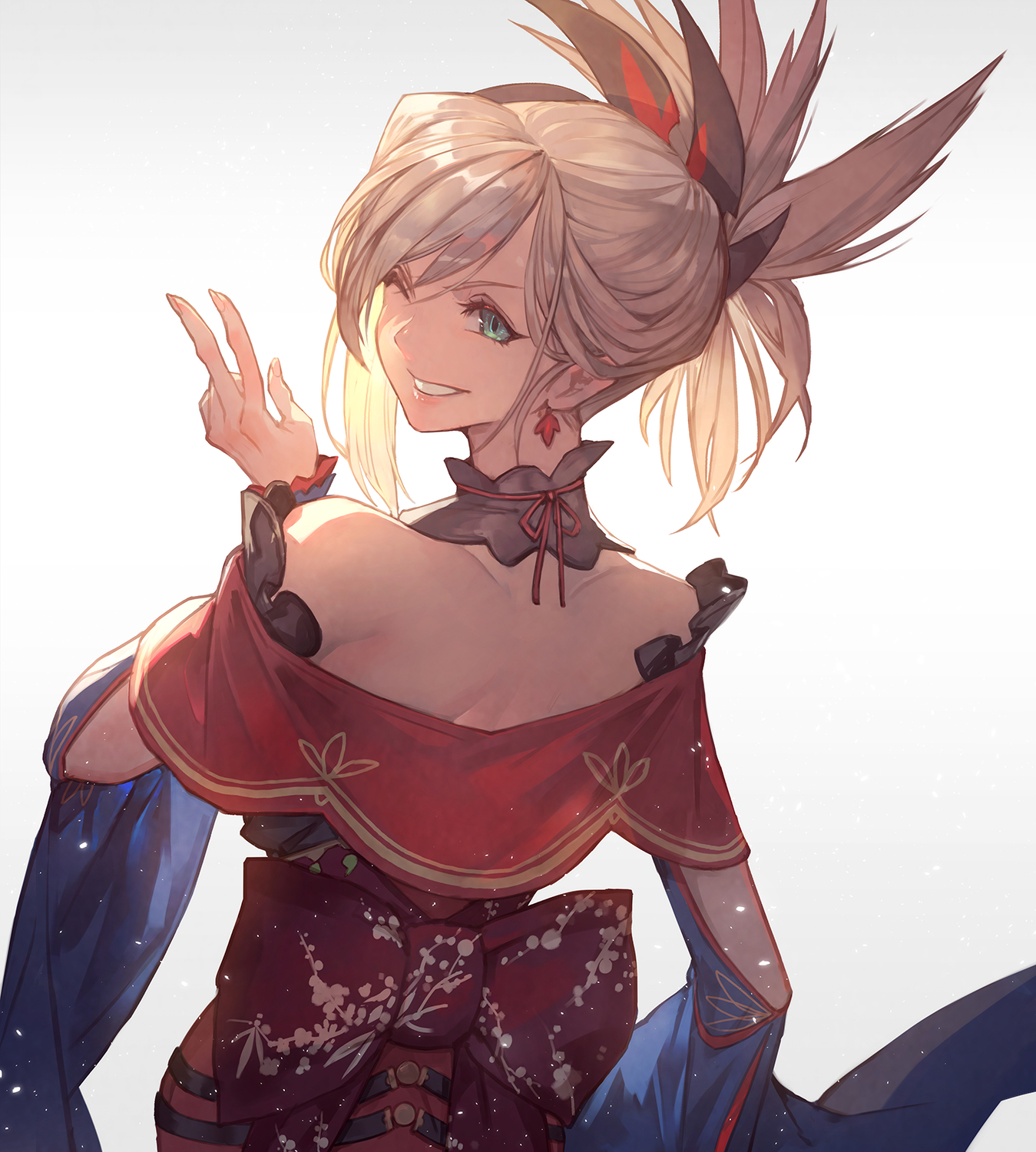 1350x1500 Digital Art, Portrait Display, Japanese Clothes, Anime Girls, Anime, 2D, Smiling, Fate Series, Vertical, Lack (artist), Blonde, Artwork, FGO, Wink, Miyamoto Musashi (fate Grand Order). Mocah HD Wallpaper, Phone