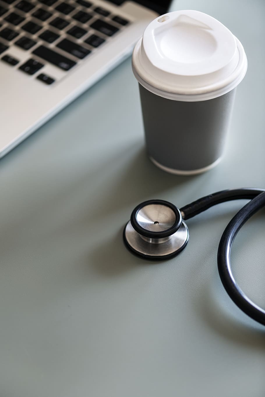 910x1370 HD wallpaper: stethoscope near coffee cup, technology, Phone