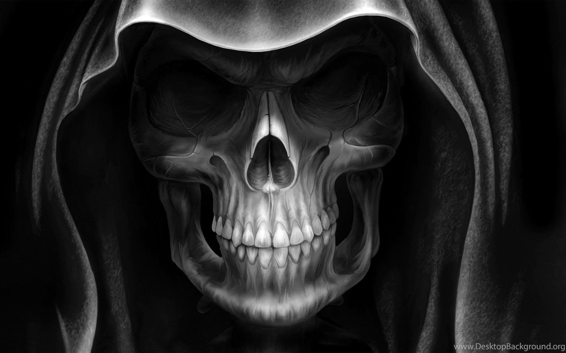 1920x1200 Creative & Graphics Black And White Demon Alien Devil Skull, Desktop