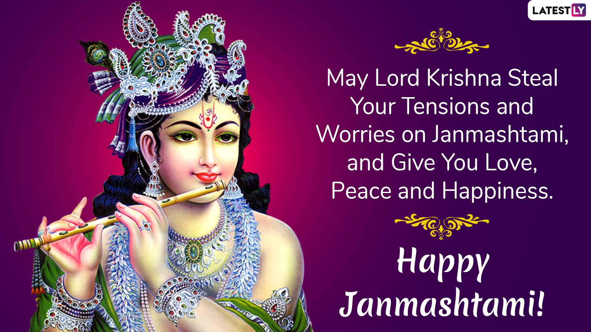 1920x1080 Happy Janmashtami 2020 Wishes And Messages: WhatsApp Stickers, SMS, Krishna GIF Image and Greetings to Wish on Gokulashtami Puja, Desktop