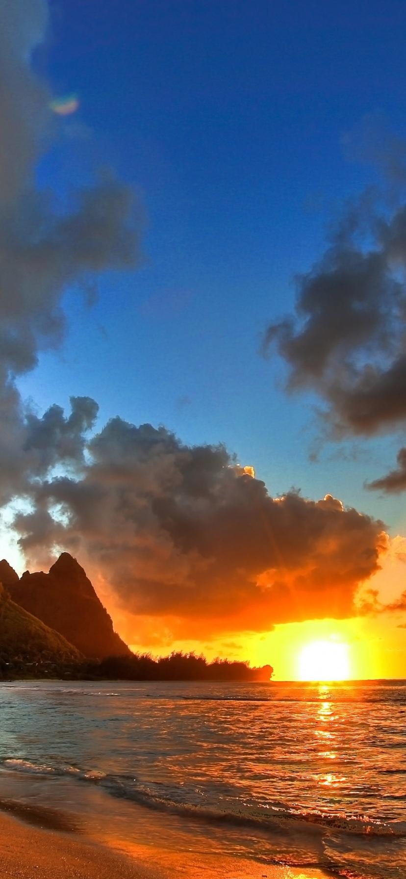 830x1800 Hawaii Beach Sunset, Phone