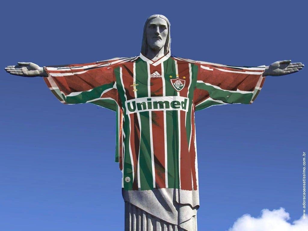 1030x770 Wallpaper do Cristo Redentor com camisa do Fluminense, Desktop