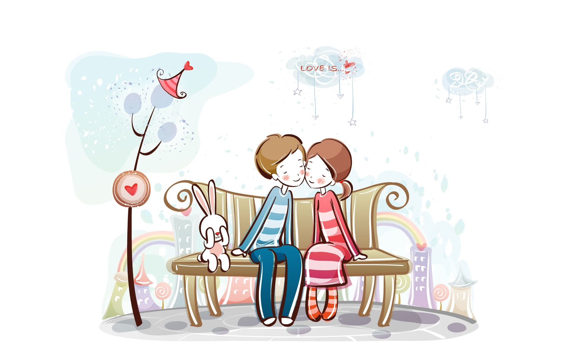 1920x1200 Free Cute Cartoon Couple, Download Free Clip Art, Free Clip Art, Desktop