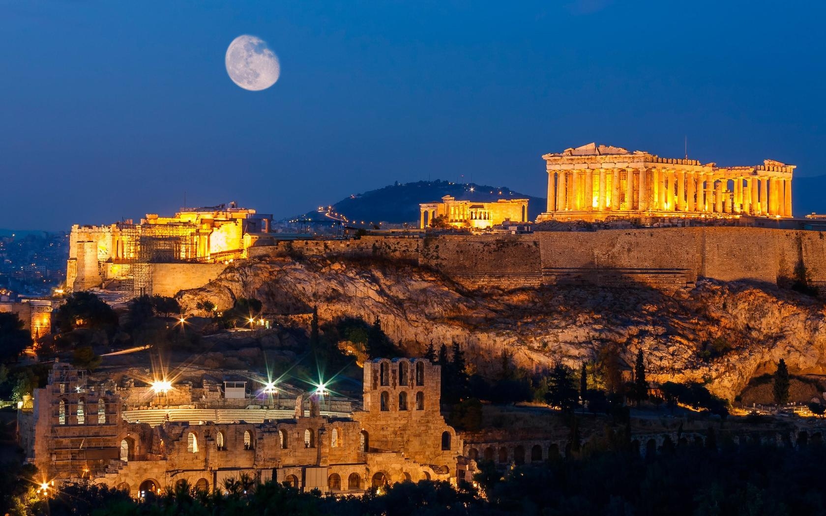 1680x1050 Acropolis Hill, Athens 4K UltraHD Wallpaper. Wallpaper Studio 10, Desktop