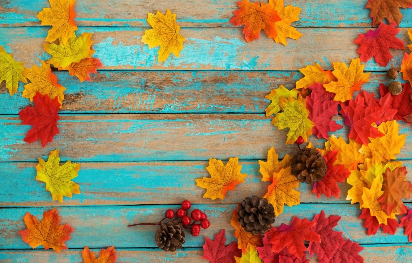 1340x850 Wallpaper autumn, leaves, background, tree, colorful, vintage, wood, background, autumn, leaves, maple image for desktop, section текстуры, Desktop