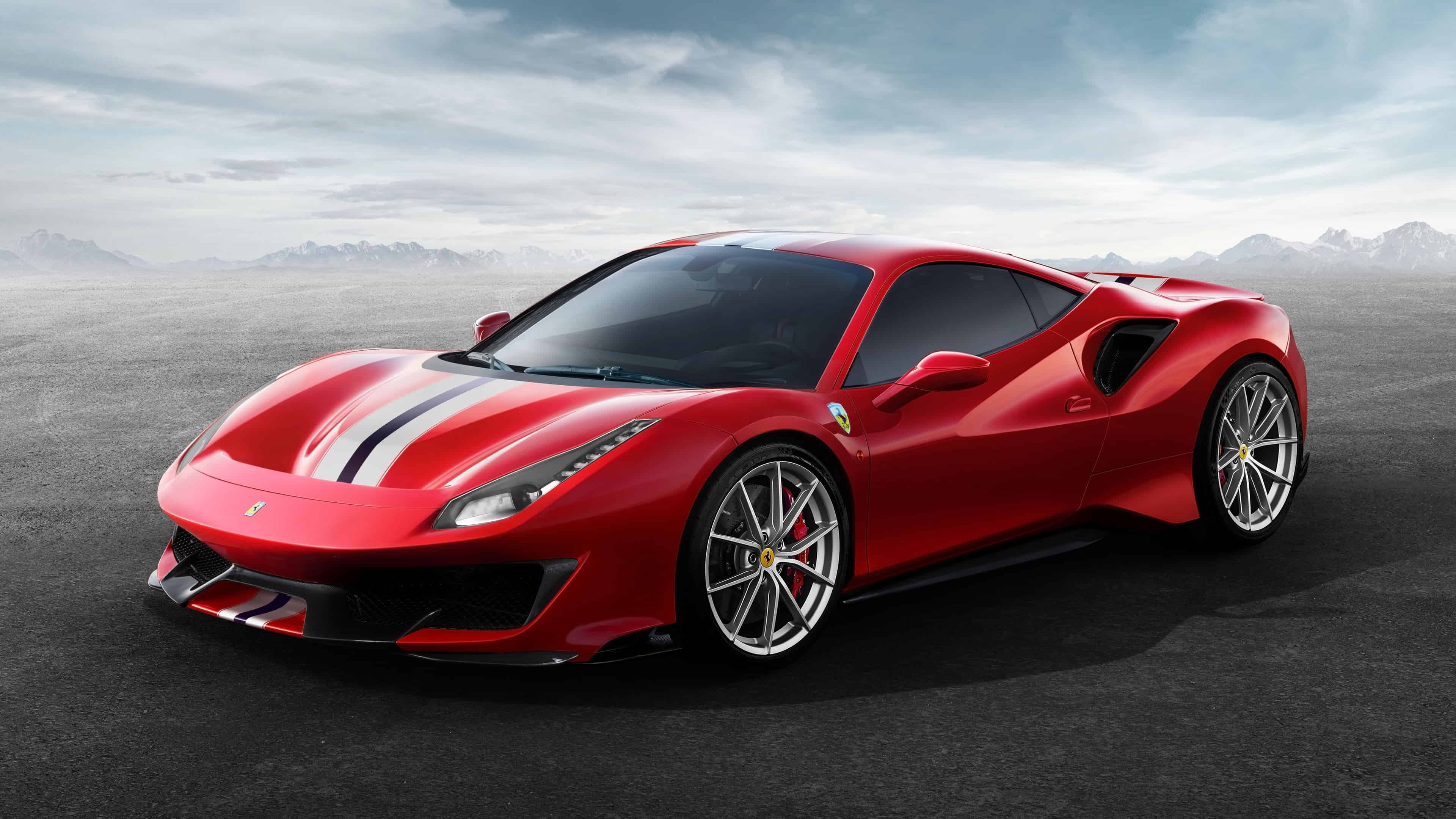 3840x2160 Ferrari 488 Pista Red UHD 4K Wallpaper, Desktop