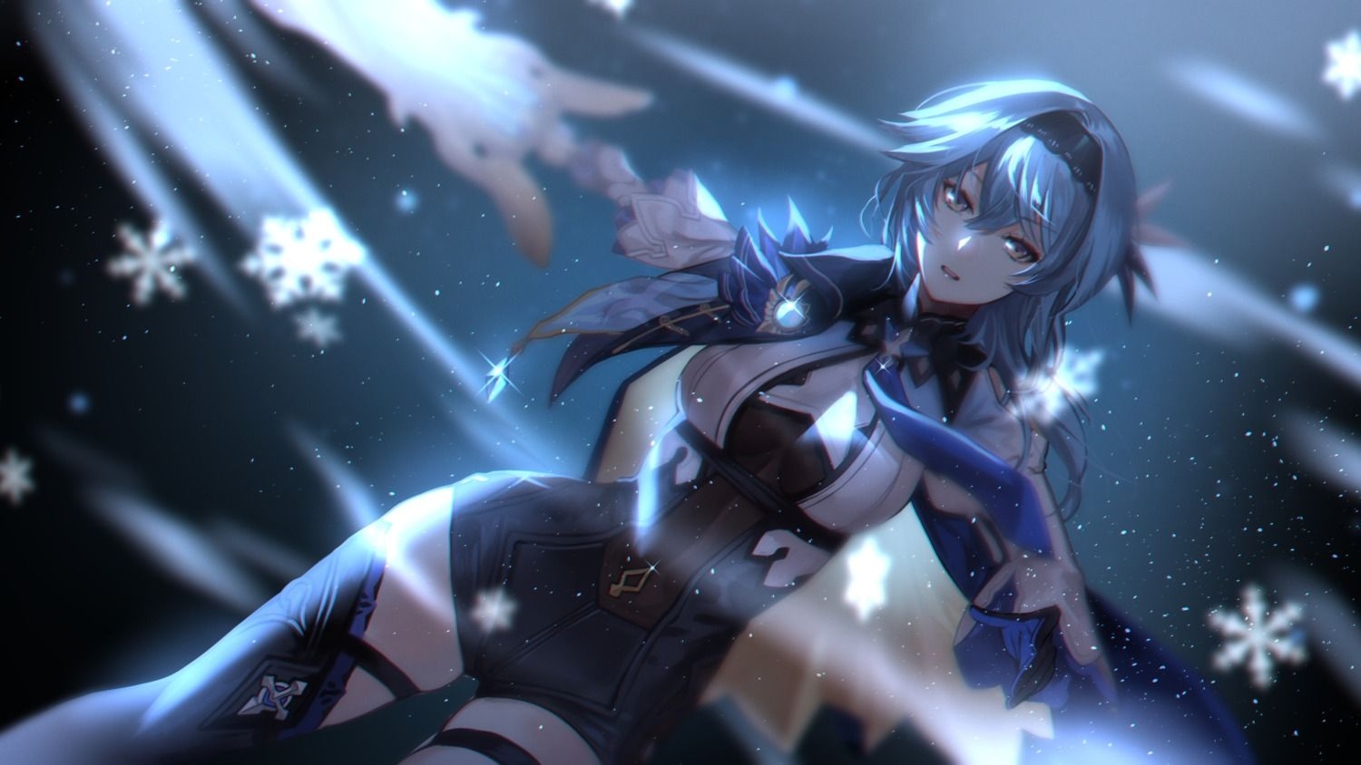 1500x850 deras genshin impact eula (genshin impact) garter sword thighhighs wallpaper, Desktop