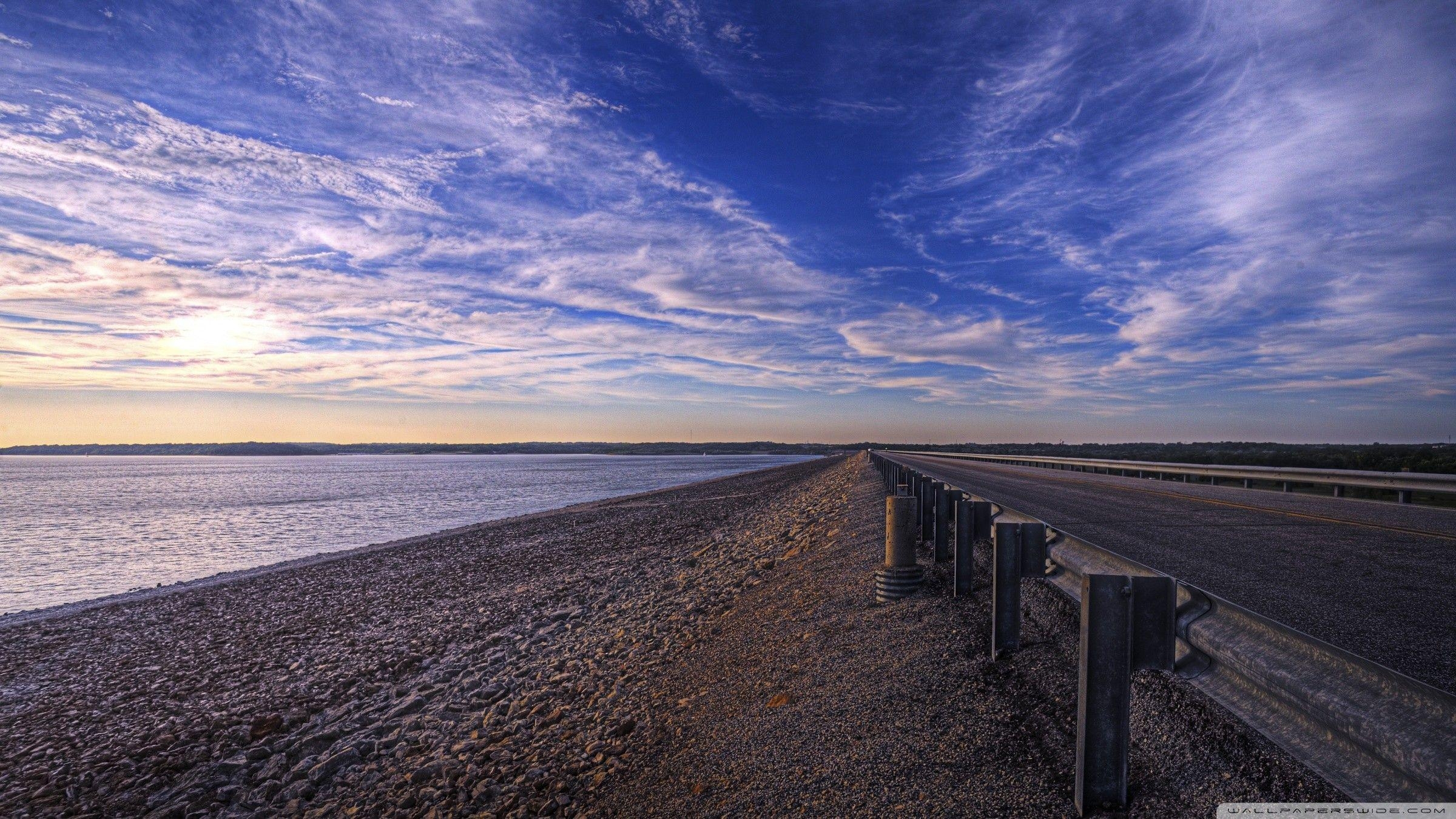 2400x1350 Beaches: South Dakota August Sky Beach Scenic Landscape Photo, Desktop