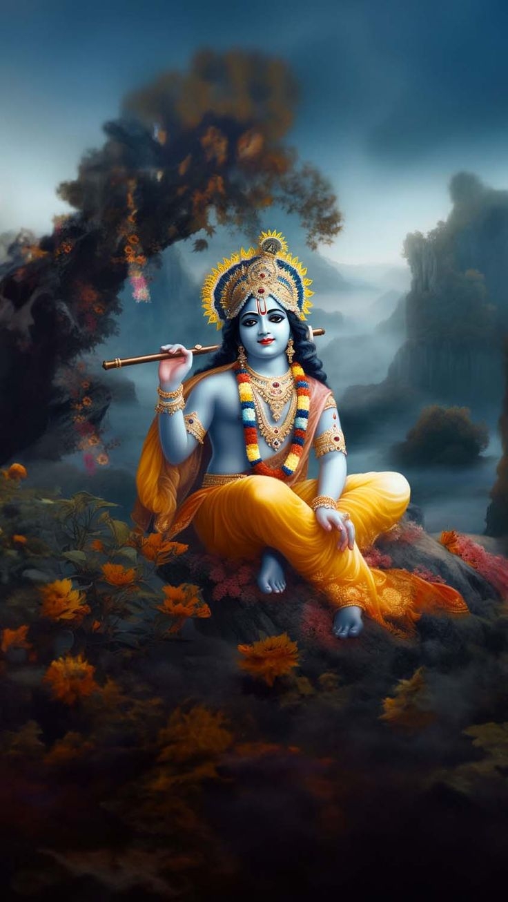 740x1310 Shree Krishna iPhone Wallpaper 4K, Phone