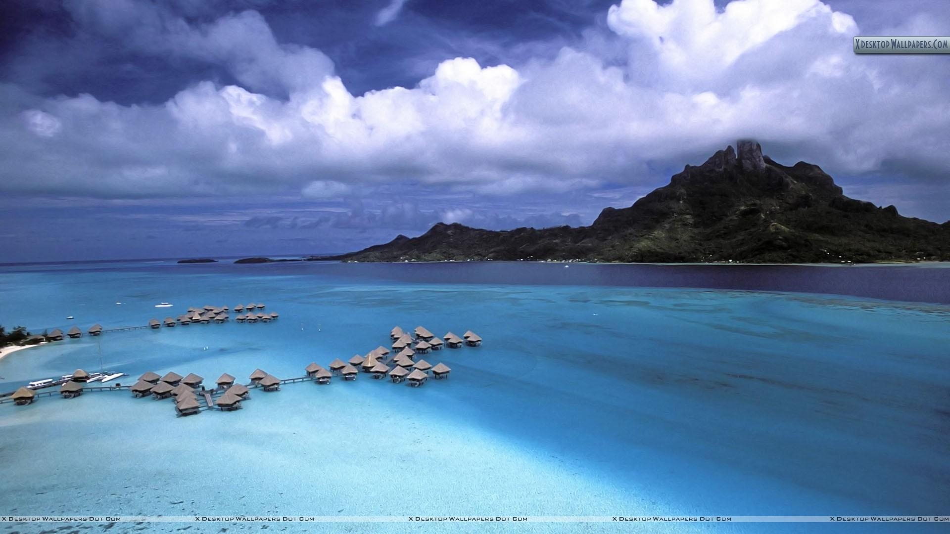 1920x1080 Aerial View Of The Island Of Bora Bora French Polynesia Sunset Wallpaper, Desktop