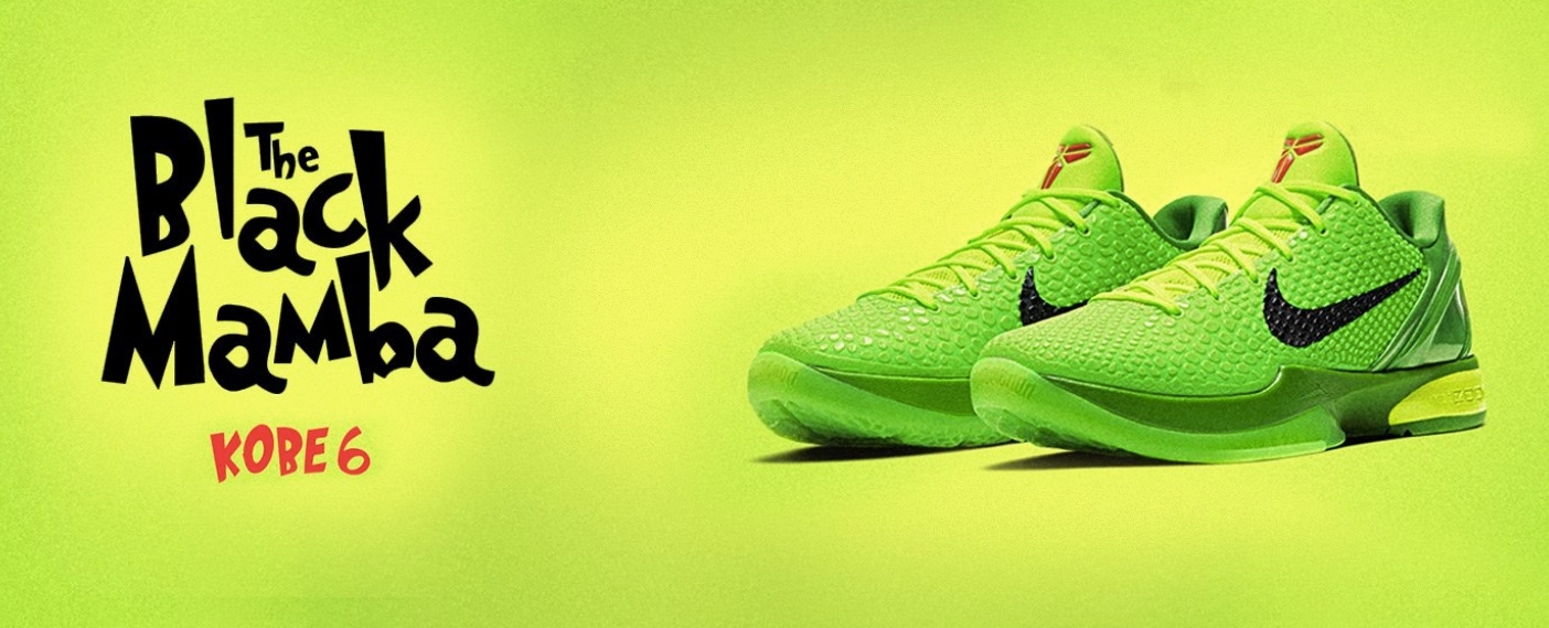 1410x570 Sneaker Huddle Kobe 6 Protro Grinch RT for Good Luck, Dual Screen