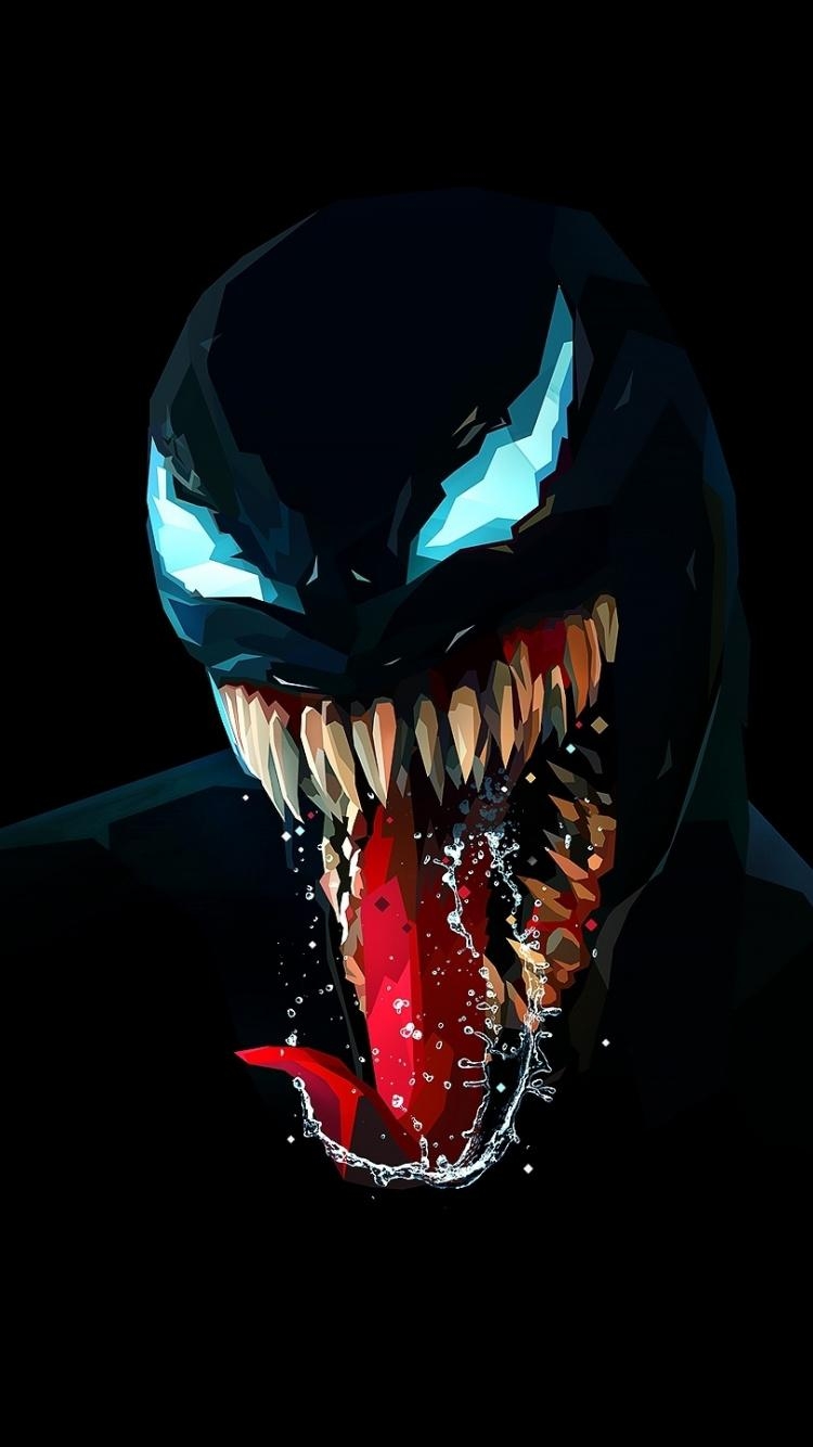 750x1340 Download  wallpaper venom, artwork, minimal, dark, iphone 7, Phone