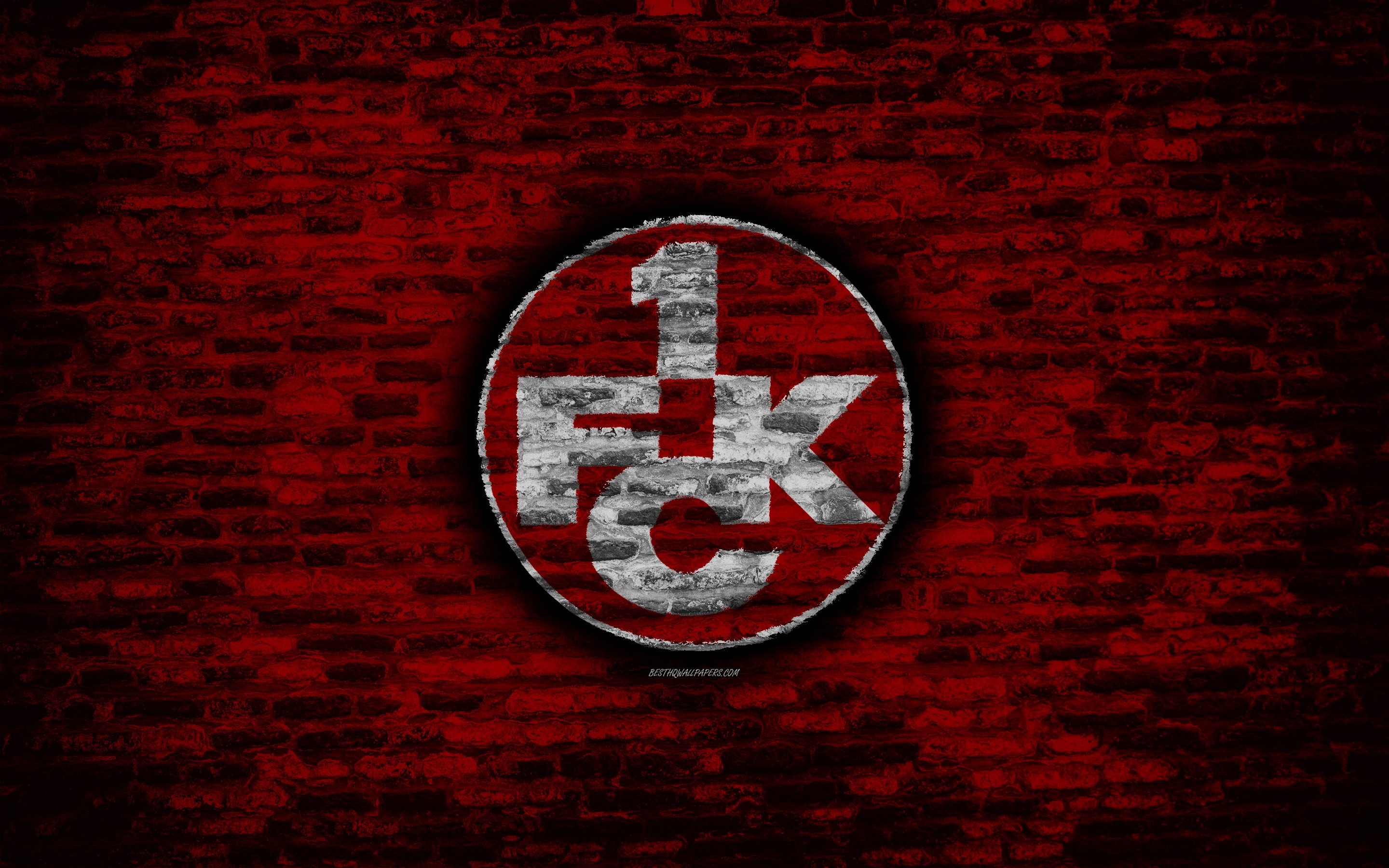 2880x1800 Download wallpaper Kaiserslautern FC, logo, red brick wall, Bundesliga German football club, soccer, football, brick texture, Kaiserslautern logo, Germany for desktop with resolution. High Quality HD picture wallpaper, Desktop