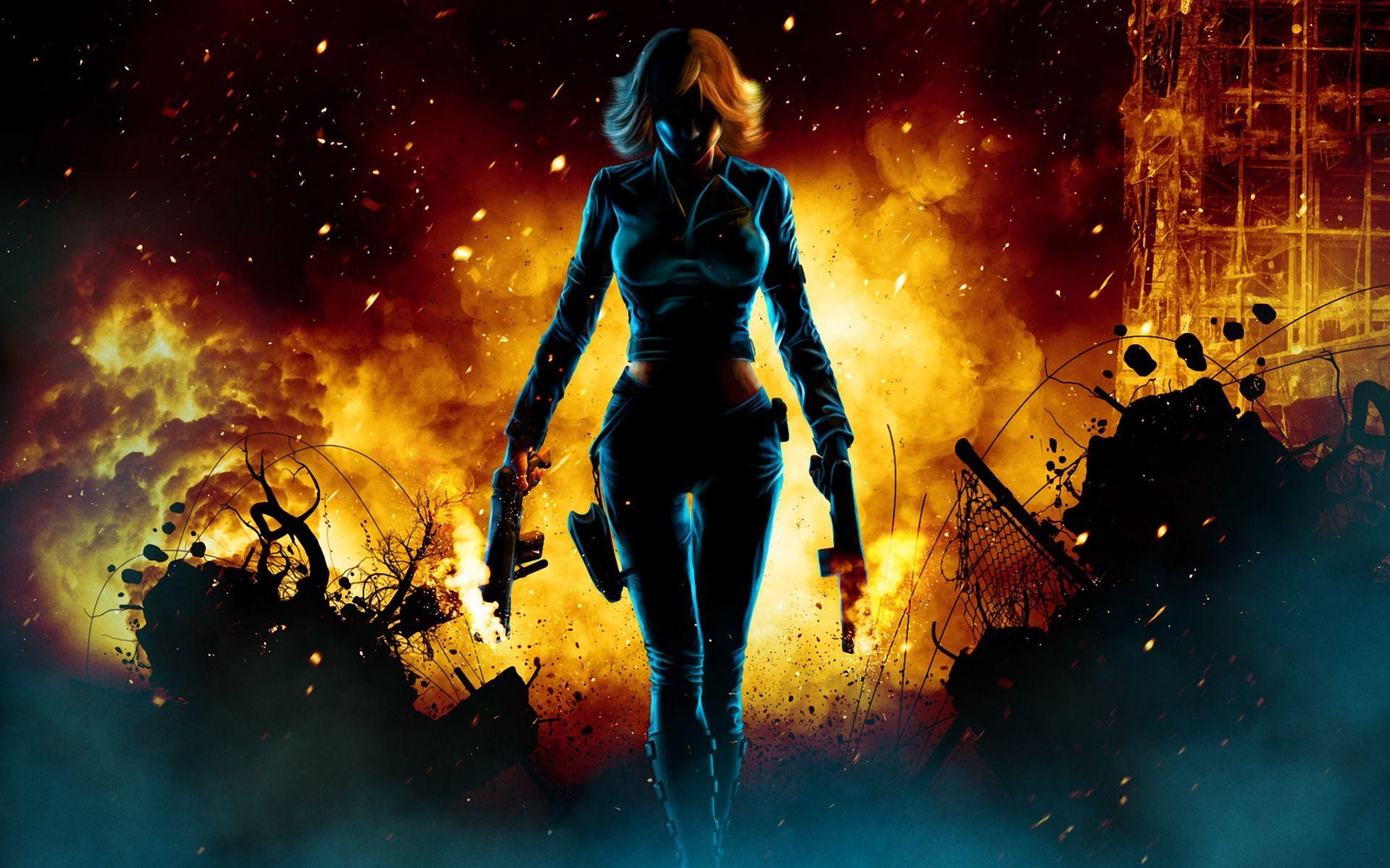 1920x1200 Black Widow Walking Through Fire 1280x1024 Resolution HD, Desktop