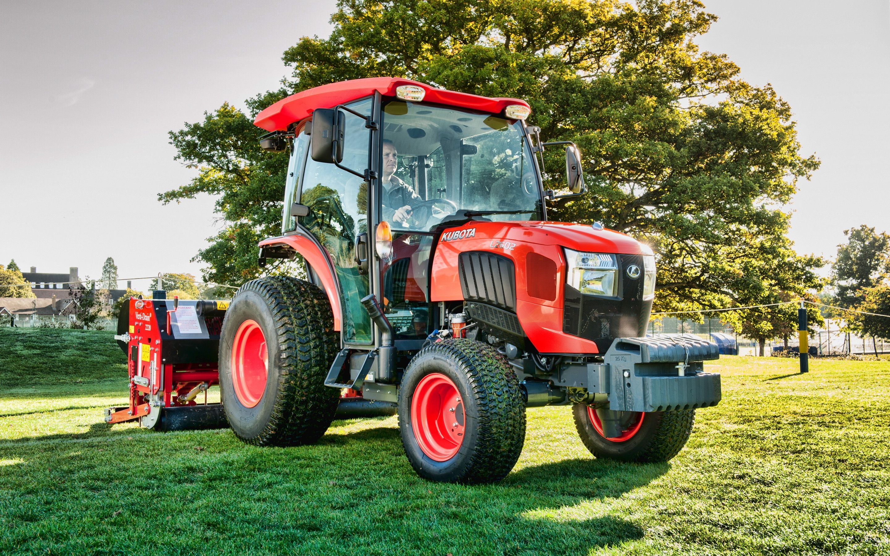 2880x1800 Download wallpaper Kubota L picking grass, 2020 tractors, Desktop