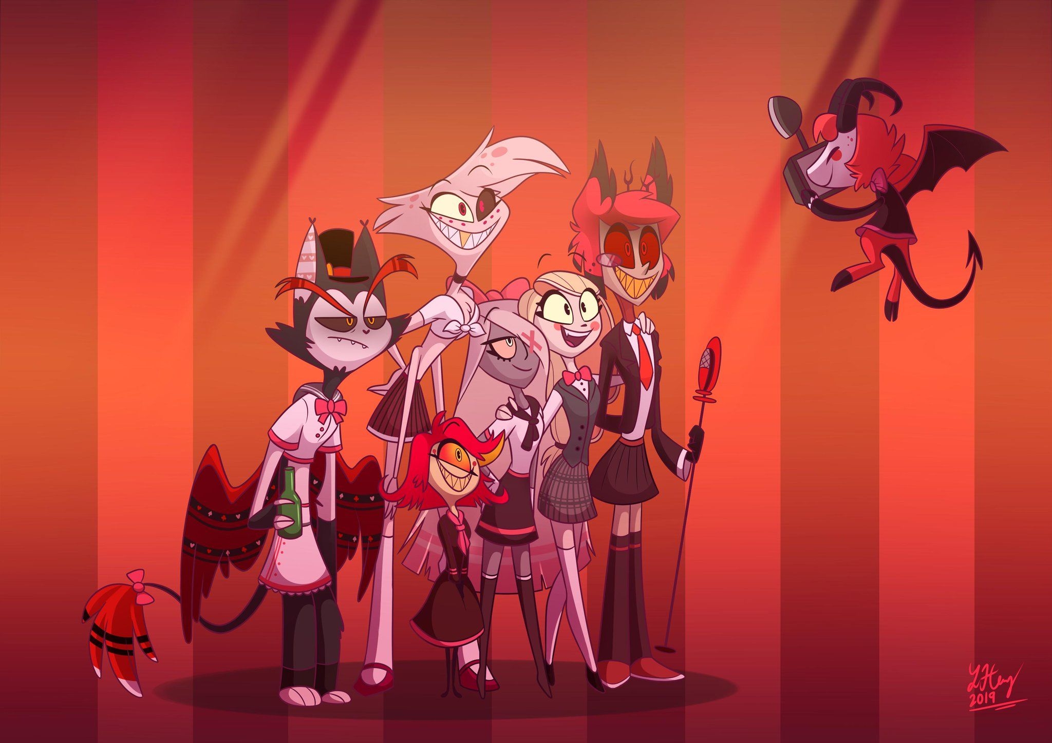 2050x1450 Hazbin Hotel High school. Monster hotel, Hazbin hotel angel dust, Desktop